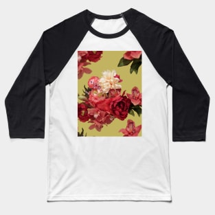 Just Flowers on Gold Repeat 5748 Baseball T-Shirt